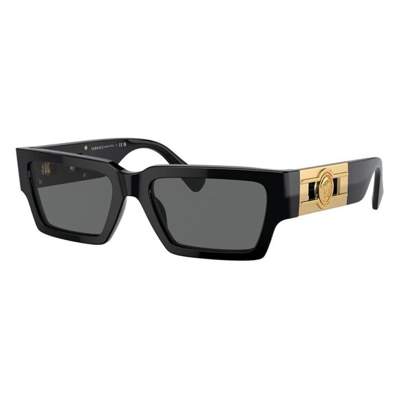 New VERSACE Black Rectangle VE4459 GB1/87 Sunglasses Women - Picture 1 of 7